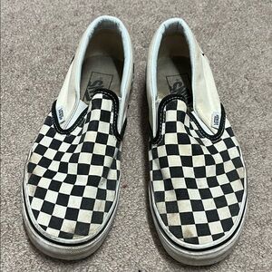 Vans Black and White Checkerboard Slip-Ons